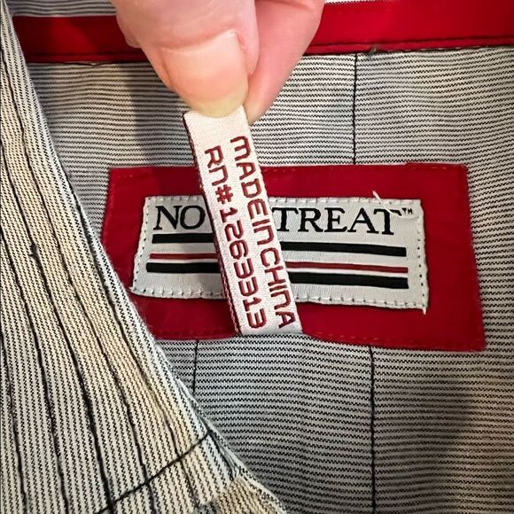 No Retreat Engineer Grey Black Striped Button Up Casual Shirt - Picture 12 of 12